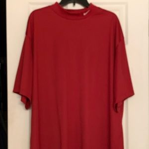 Men’s Nike Dri-Fit Mock Neck Sleeve Shirt Red 3XL